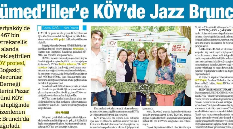 Bümedliler’e Köy’de Jazz Brunch